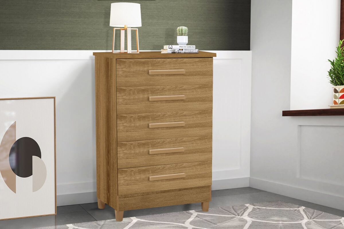 Cômoda Paola 5 gavetas Rudrack - Móveis furniture