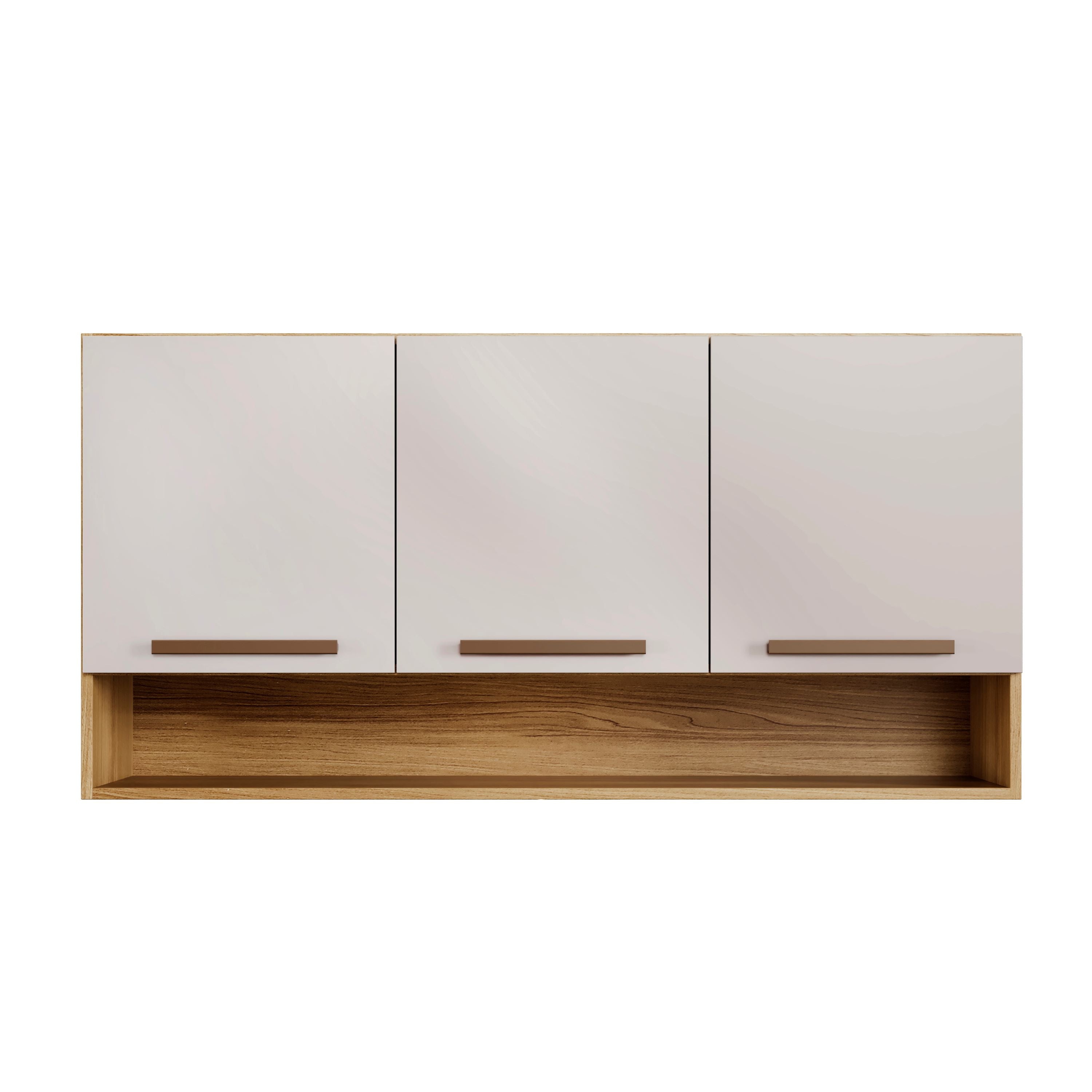 Armario Aereo Plus 120 3P1N Cinamomo.Off White Arte Moveis