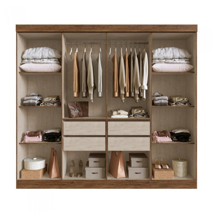 Guarda-Roupa 8 Portas Califórnia 60800 2,42 m Castanho/Nude – DORIPEL