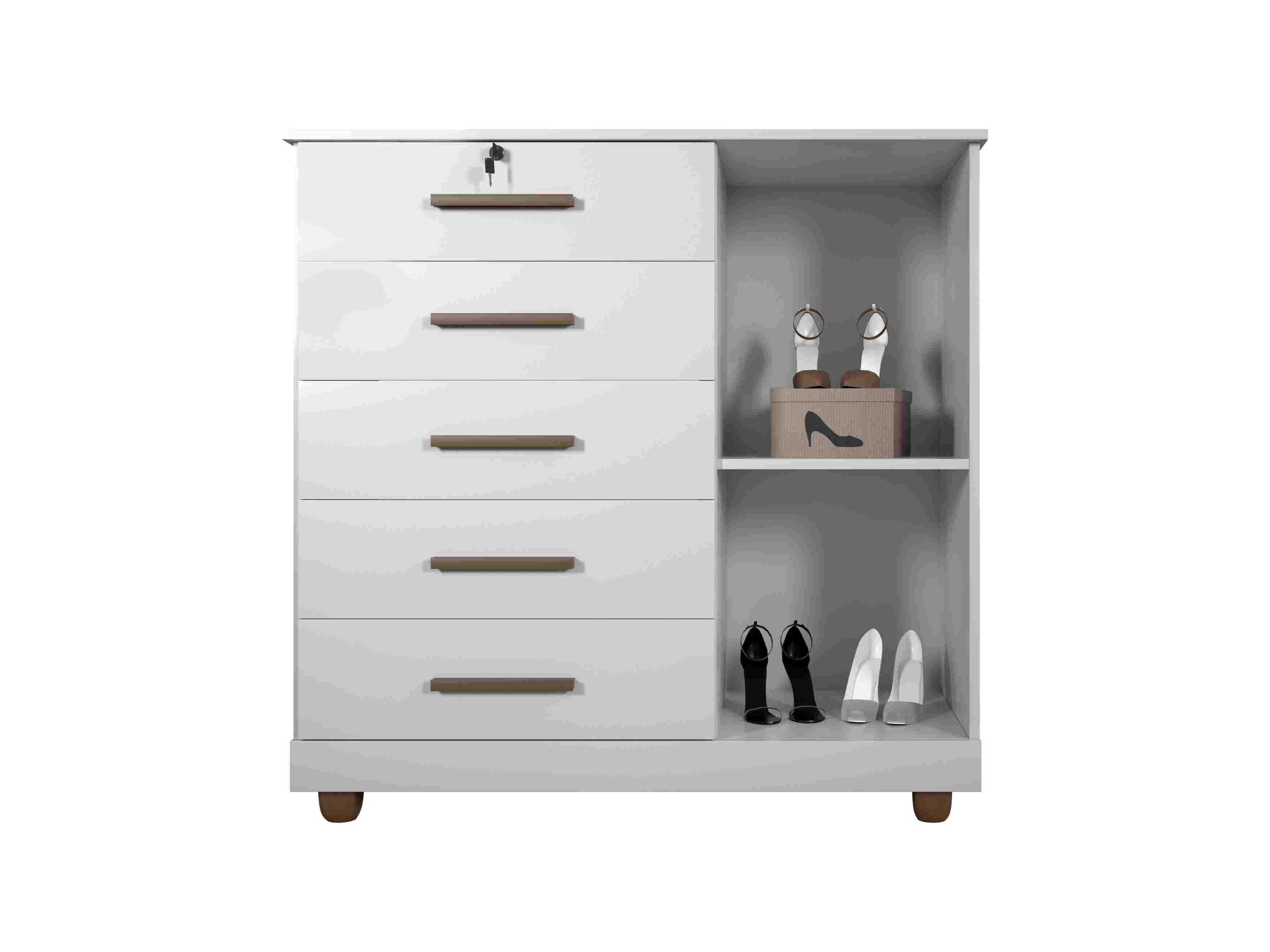 Comoda Fenix 5G1P com Pes - Móveis furniture