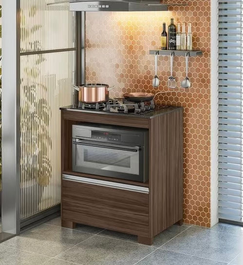 Balcão Para Cooktop 4 Bocas Nt 3110 Notável Móveis Nogal Trend/granito - Móveis furniture