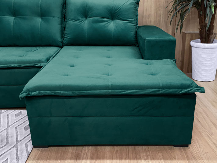 Sofá Canto Verde Musgo 505 Leblon - Móveis furniture