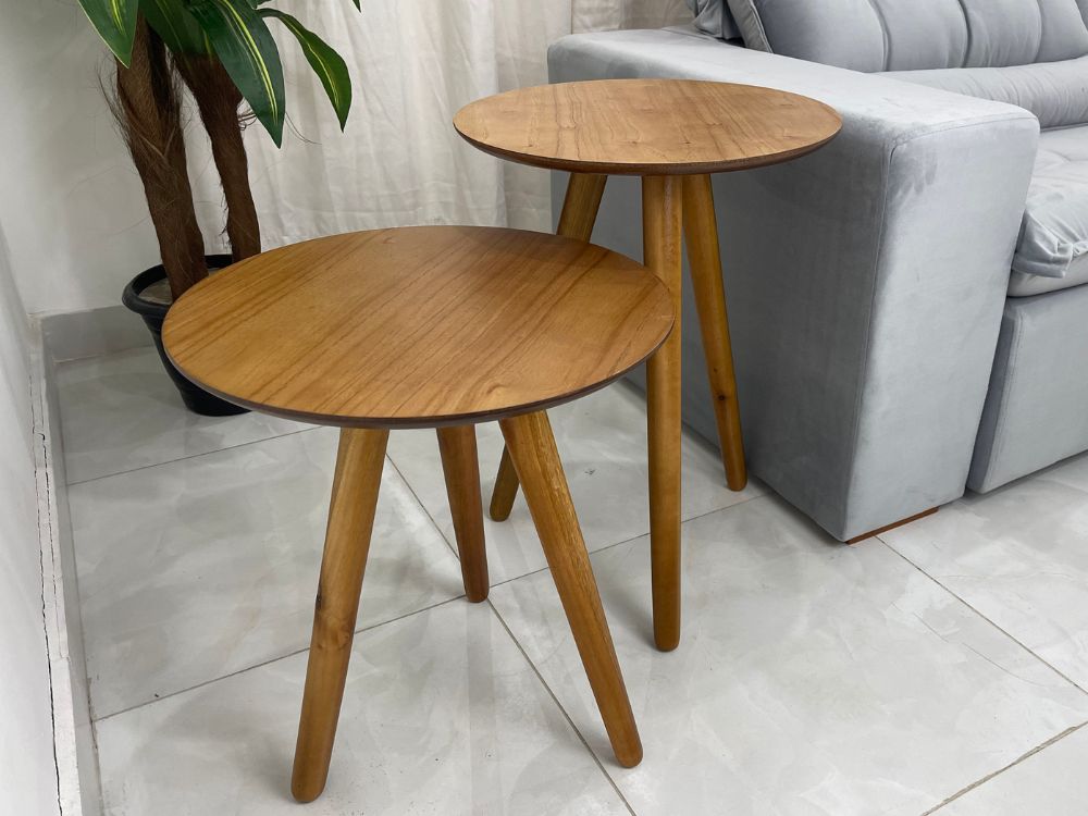 Conjunto de Mesa de Apoio e Centro Sparta – Amadeirada - Móveis furniture