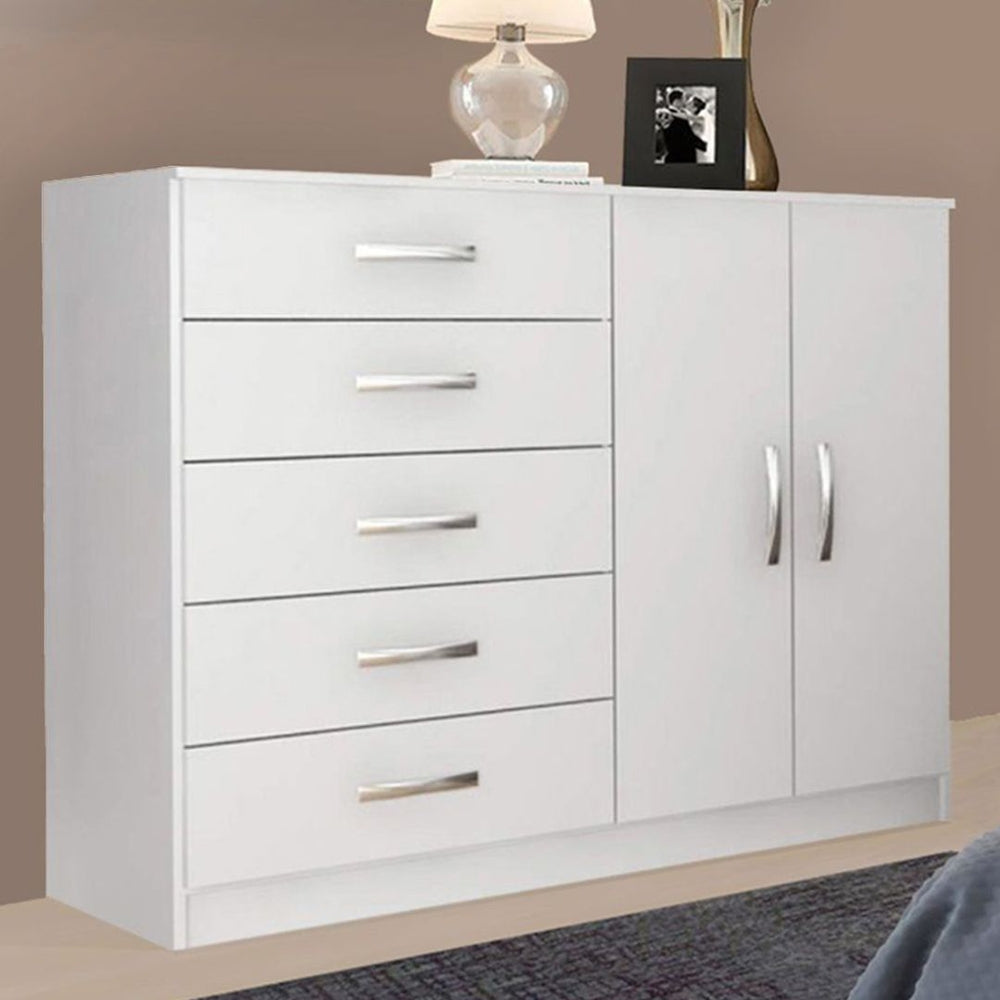 Comoda Araruama.Miracema 5G2P Branco - Móveis furniture