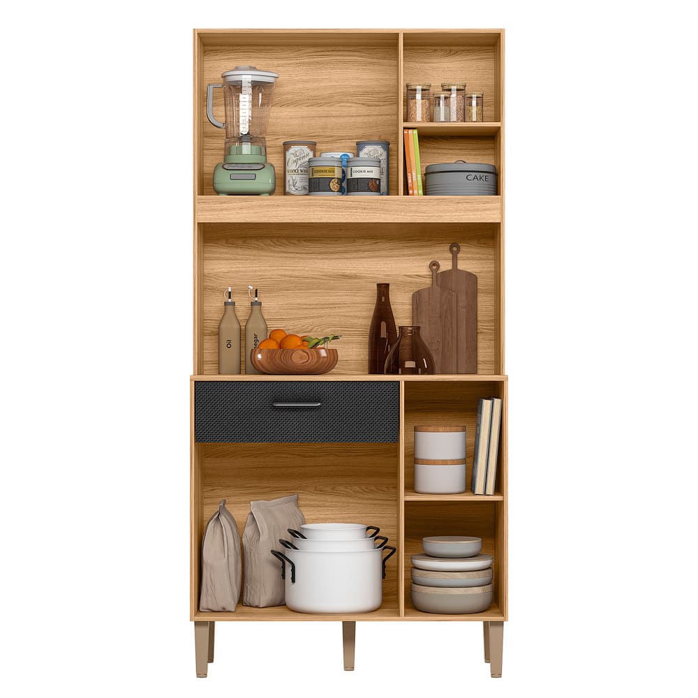 Kit Cozinha Erva Doce 90 Freijó/Preto Esfera – NICIOLI