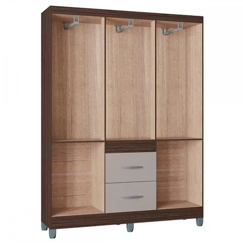 Guarda-Roupa 6 Portas Milão 1,35 m Chocolate/Off White - Móveis furniture
