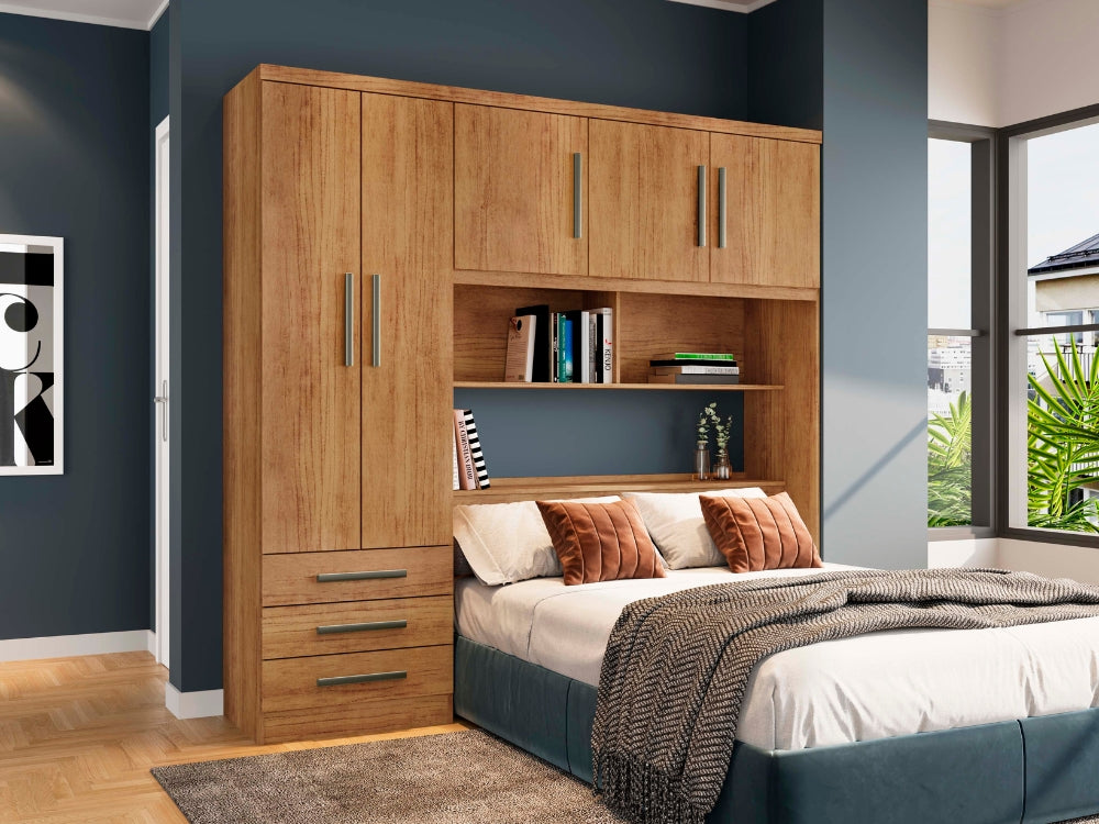 Guarda-Roupa México 5 portas 3 gavetas Casal – Cedro