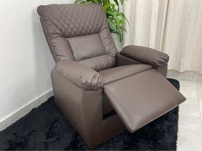 Poltrona do Papai Ref.: 669 Reclinável – Marrom Courino - Móveis furniture