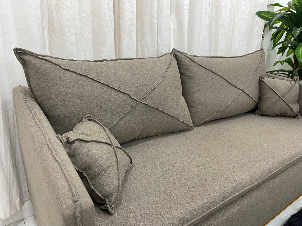 Sofá 2 lugares Lisboa Living 1.80m – Marrom Linho - Móveis furniture