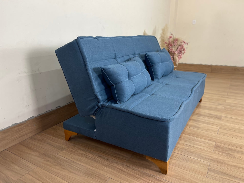Sofá Cama Zayn 1.86m – Linho Azul