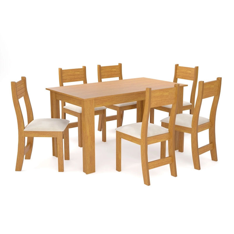 VIERO - MESA VIOLETA 136 C/6 CADEIRAS BRIZA - Móveis furniture