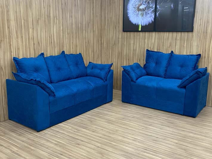 Sofá 2 e 3 Lugares Azul 810 Paris