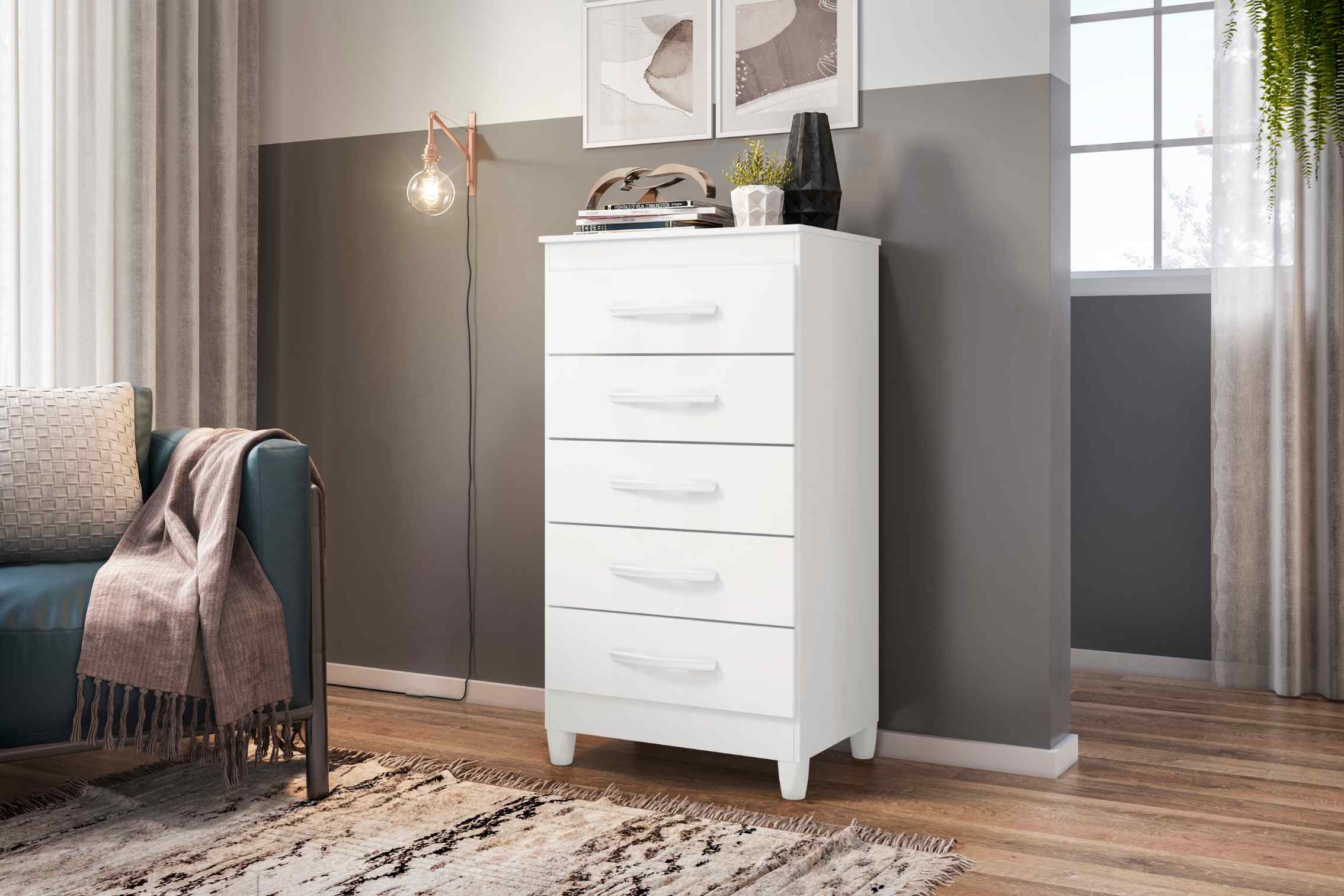 COMODA ESMERALDA 5GAV BRANCO – ALBATROZ