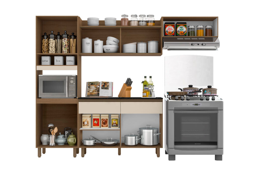 Cozinha Porto Carvalho/Off White – POLIMAN - Móveis furniture