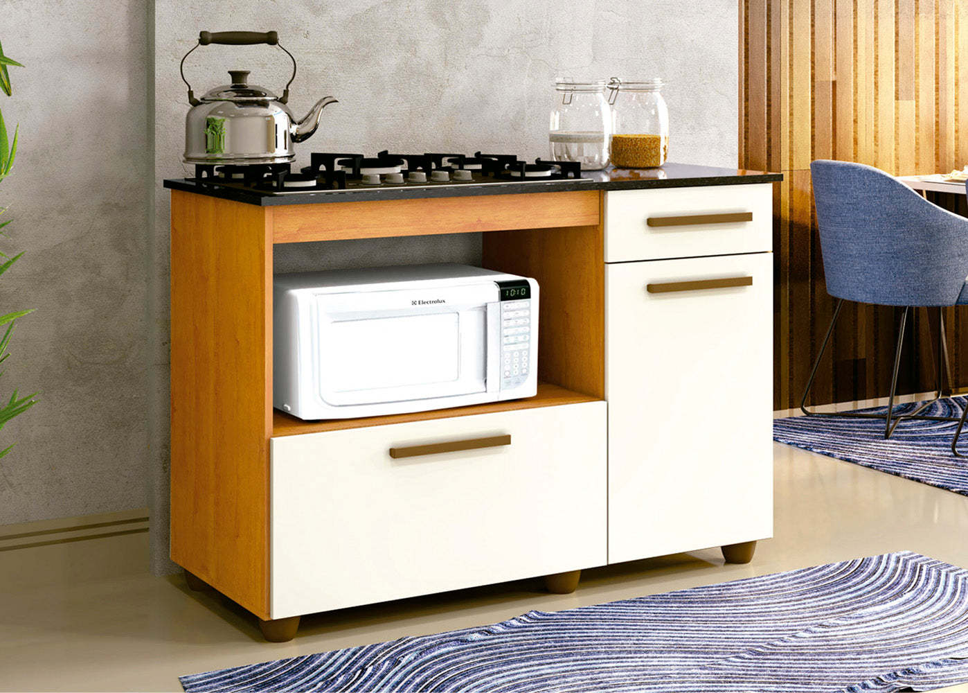 Balcao Violeta para CookTop 5 Bocas - Móveis furniture