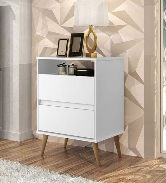 Criado Lotus 2G1N Branco J A Moveis - Móveis furniture
