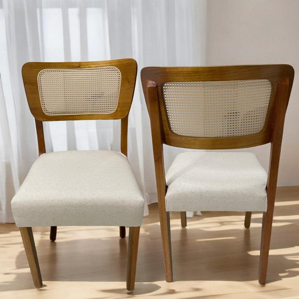 Kit 4 Cadeiras Alasca Mel/Linho Bege – HR MOVELARIA