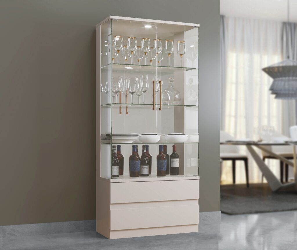Cristaleira Diamante Off White - Móveis furniture