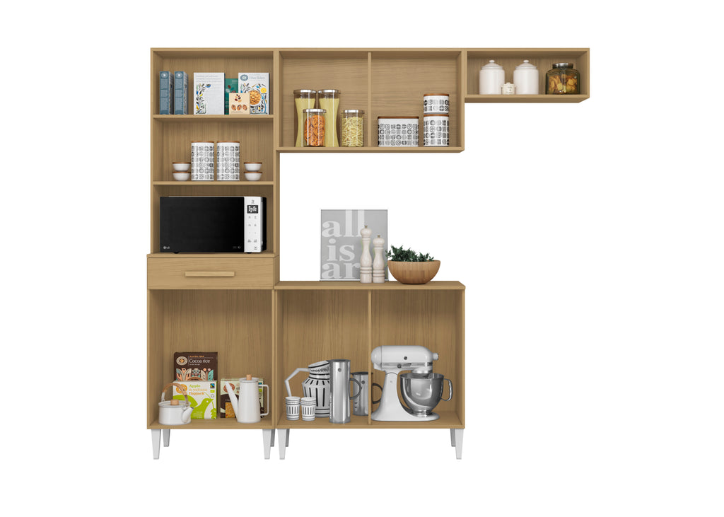 Cozinha Compacta c Balcao Isabelle Branco Txt Aramoveis - Móveis furniture