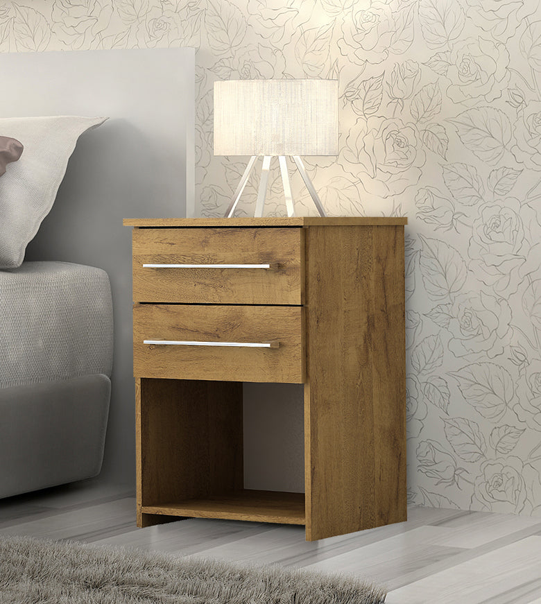 Criado Bruna 2G1N Castanho Quarta Divisao - Móveis furniture