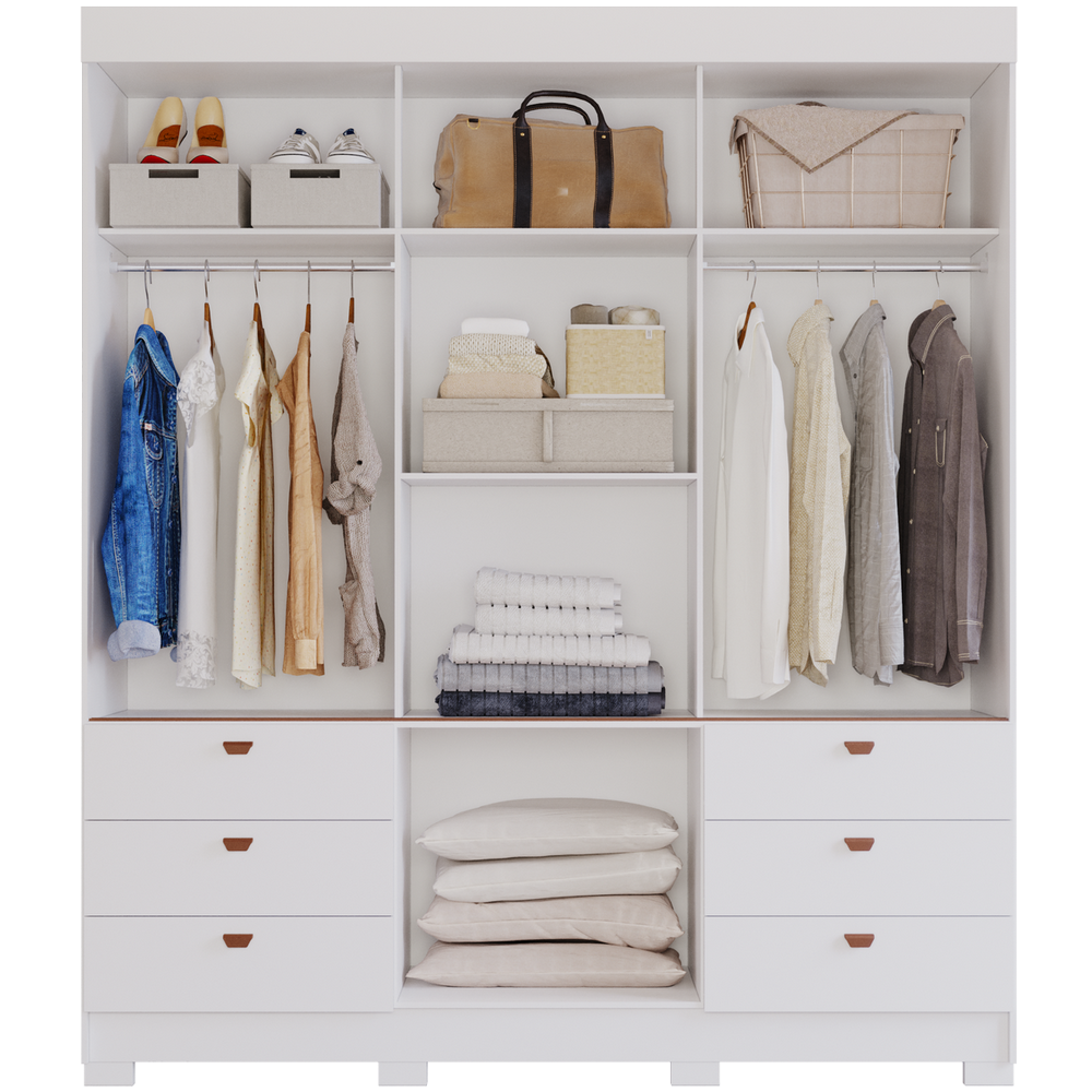 Guarda-Roupa 3 Portas Slide Alice 1,92 m Branco – PANAN MÓVEIS - Móveis furniture