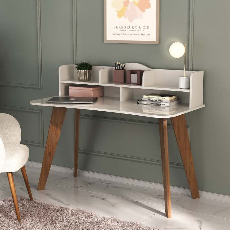 Escrivaninha Sofia 2N3Box Off White.Cedro Artely