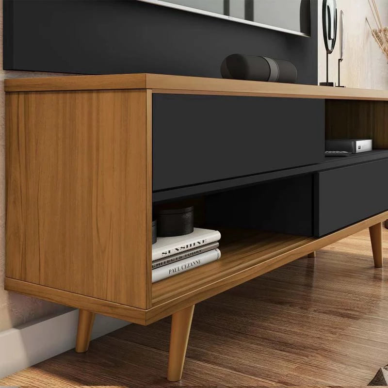 Rack Bancada NT 1180 Larg.1.35m TV até 50 Polegadas Freijó/Preto Notável - Móveis furniture