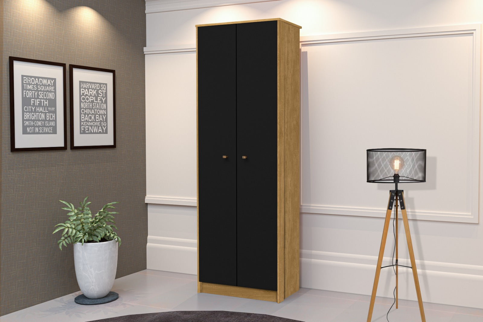 Multiuso Office 2P Nature.Preto J A Móveis