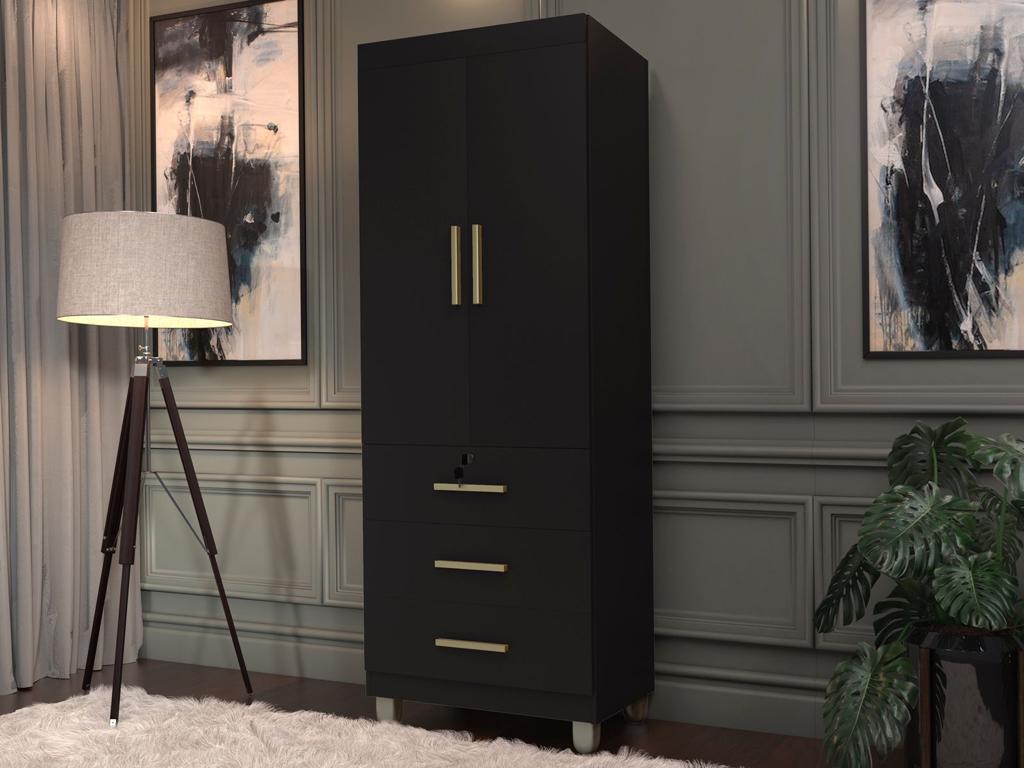 Camiseiro Cancun 2P3G Preto - Móveis furniture