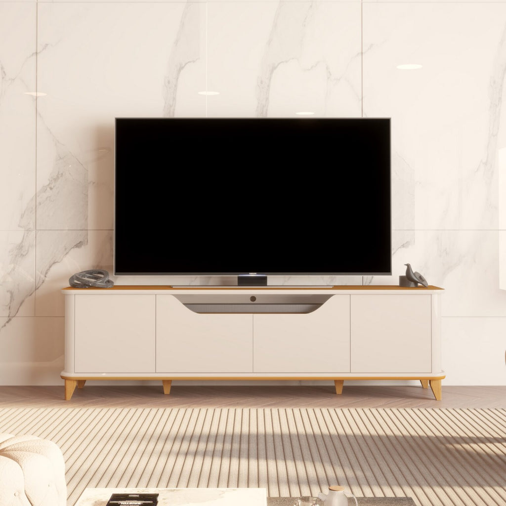 Rack até 75″ Aron 2,00 m Off White/Cedro – EDN MÓVEIS