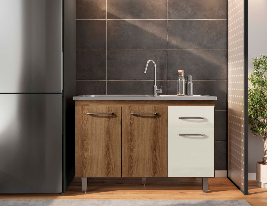 Balcão de cozinha França para pia 1,18 – Mel/Areia