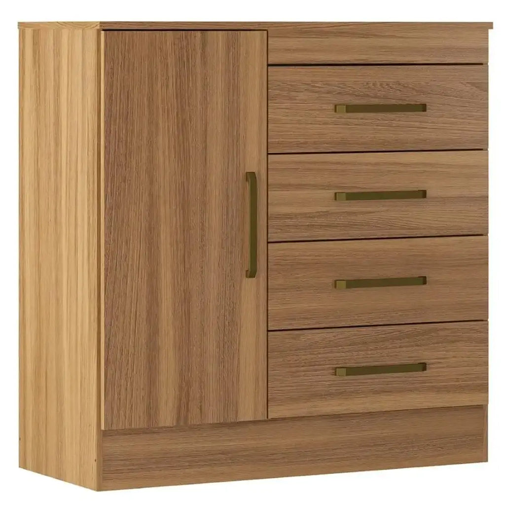 Cômoda Montevideu 4 Gavetas 1 Porta Demobile amêndoa