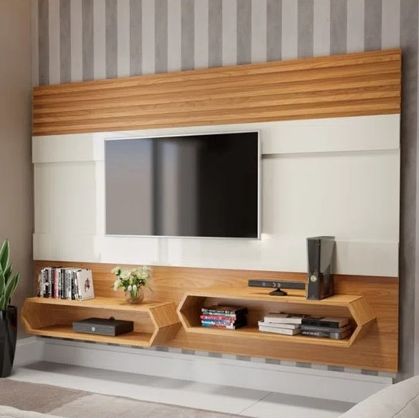 Painel até 65″ Mônica PA22 Off White/Freijó – DALLA COSTA