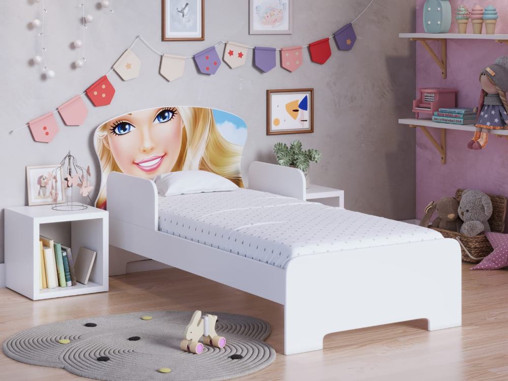 Cama Juvenil Adesivada – Tema Barbie - Móveis furniture