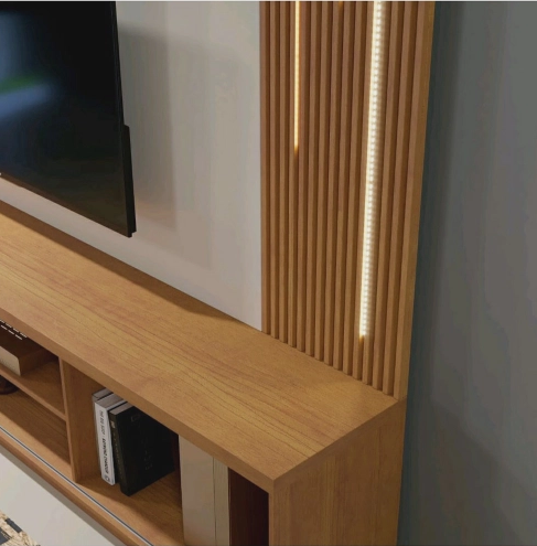 Estante Arezzo Home para TV até 75 Polegadas 2 Portas com LED Mavaular - Móveis furniture