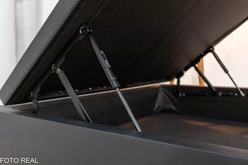 Box Baú Casal Pop 138x188x42 Tiza Korino Preto Nature