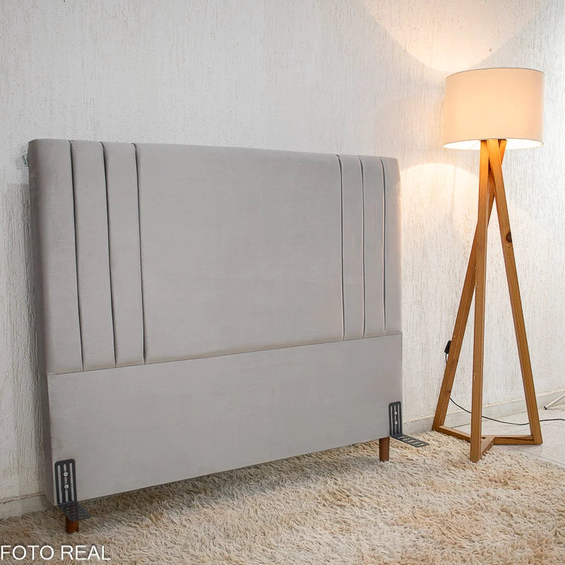 Cabeceira Casal Portinari Veludo Prata Larg. 1.40m