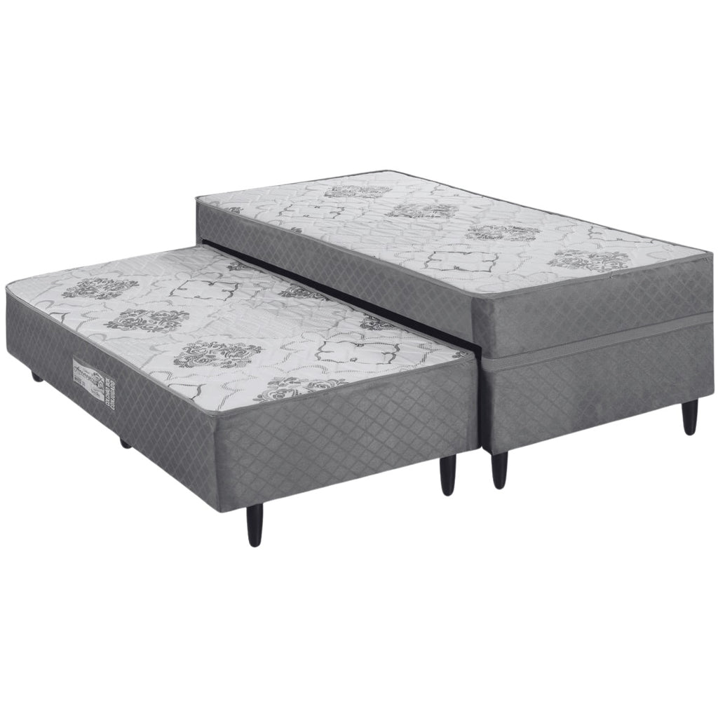 Cama Box Solteiro com Auxiliar Prestige D28 Molas Ensacadas – ECOTEC –
