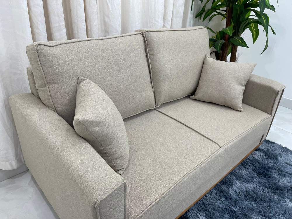 Sofá 2 lugares Slim 1.40m – Bege Linho - Móveis furniture