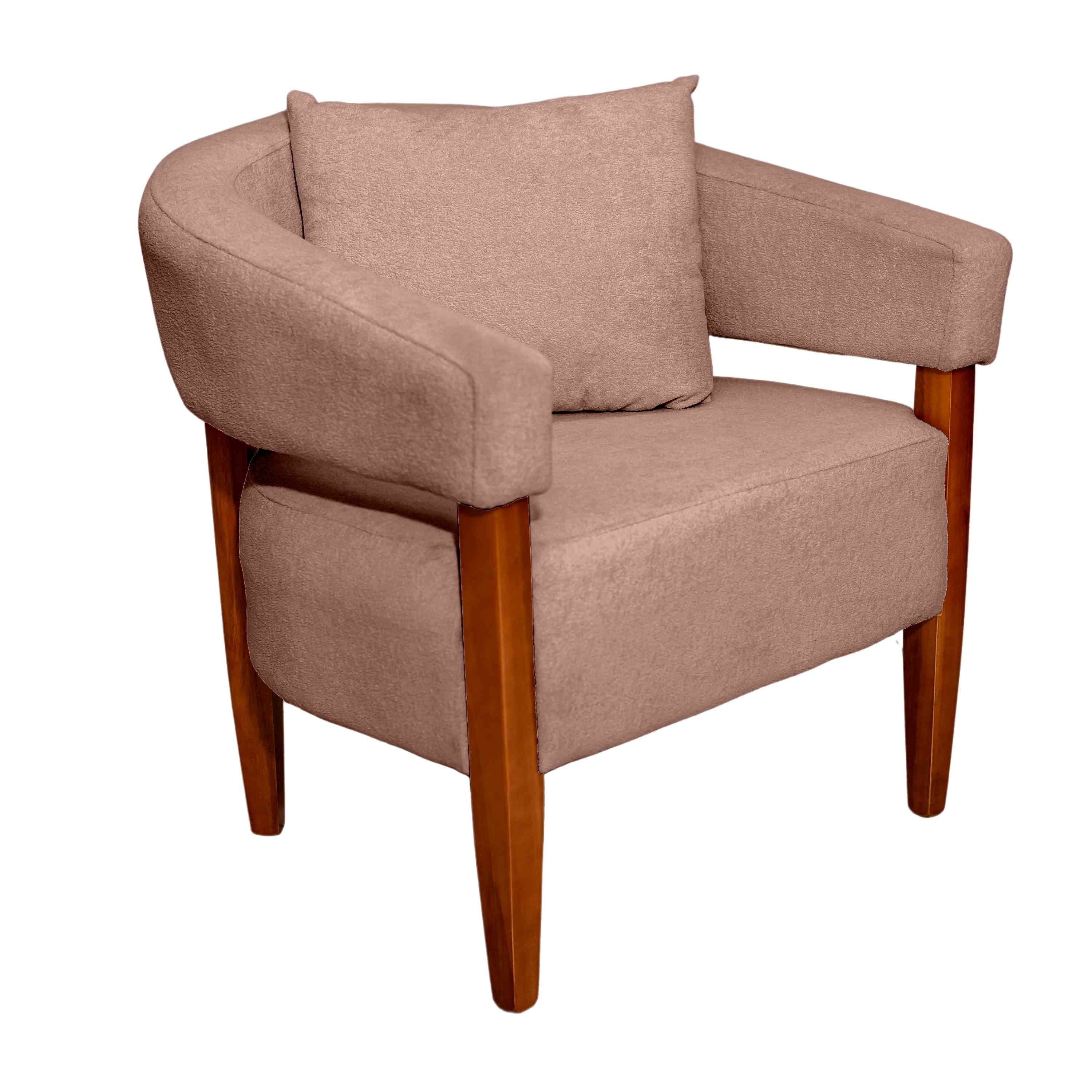 Poltrona Safira Veludo Inca Bege 15 Bem Estar Estofados