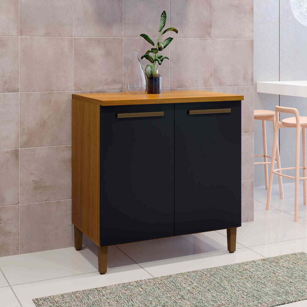 Balcao Ouro 2P Freijo.Grafite - Móveis furniture