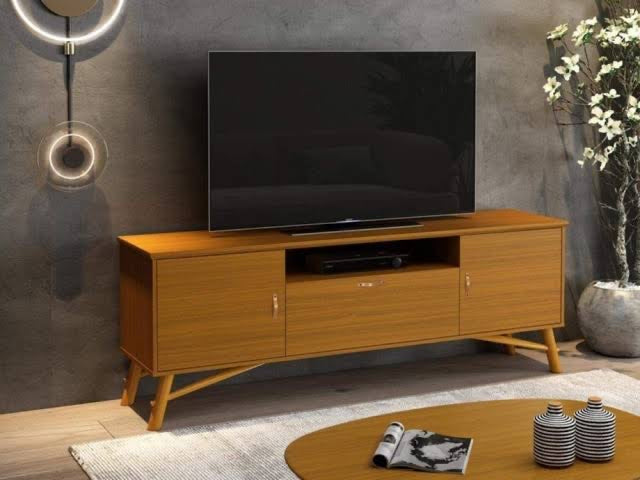 Rack Felix para TV até 75 Polegadas 3 Portas EDN Cedro - Móveis furniture