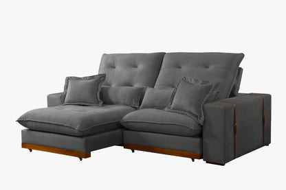 Sofá Toronto 4 Lugares Retrátil e Reclinável Veludo 250cm Di Vitrine