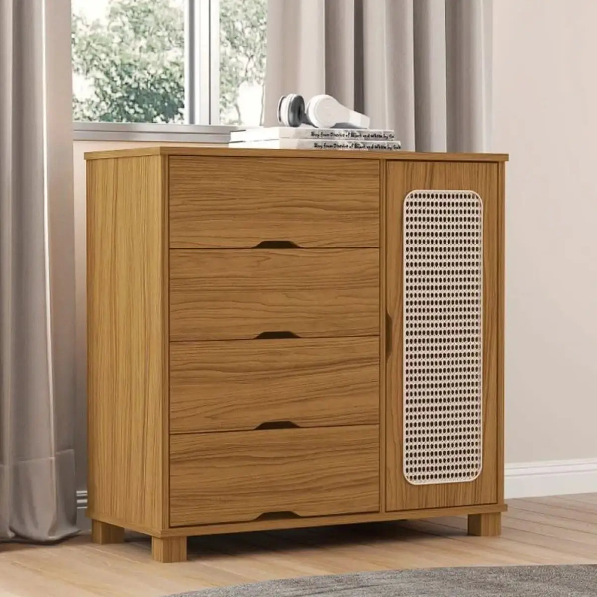 Cômoda Clara 4 Gavetas 1 Porta Cambel