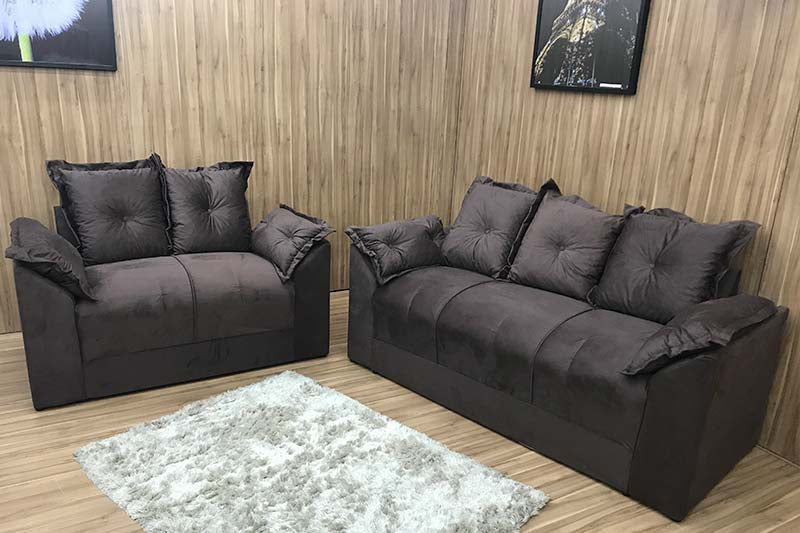 Sofá 2 e 3 Lugares Marrom 603 Paris