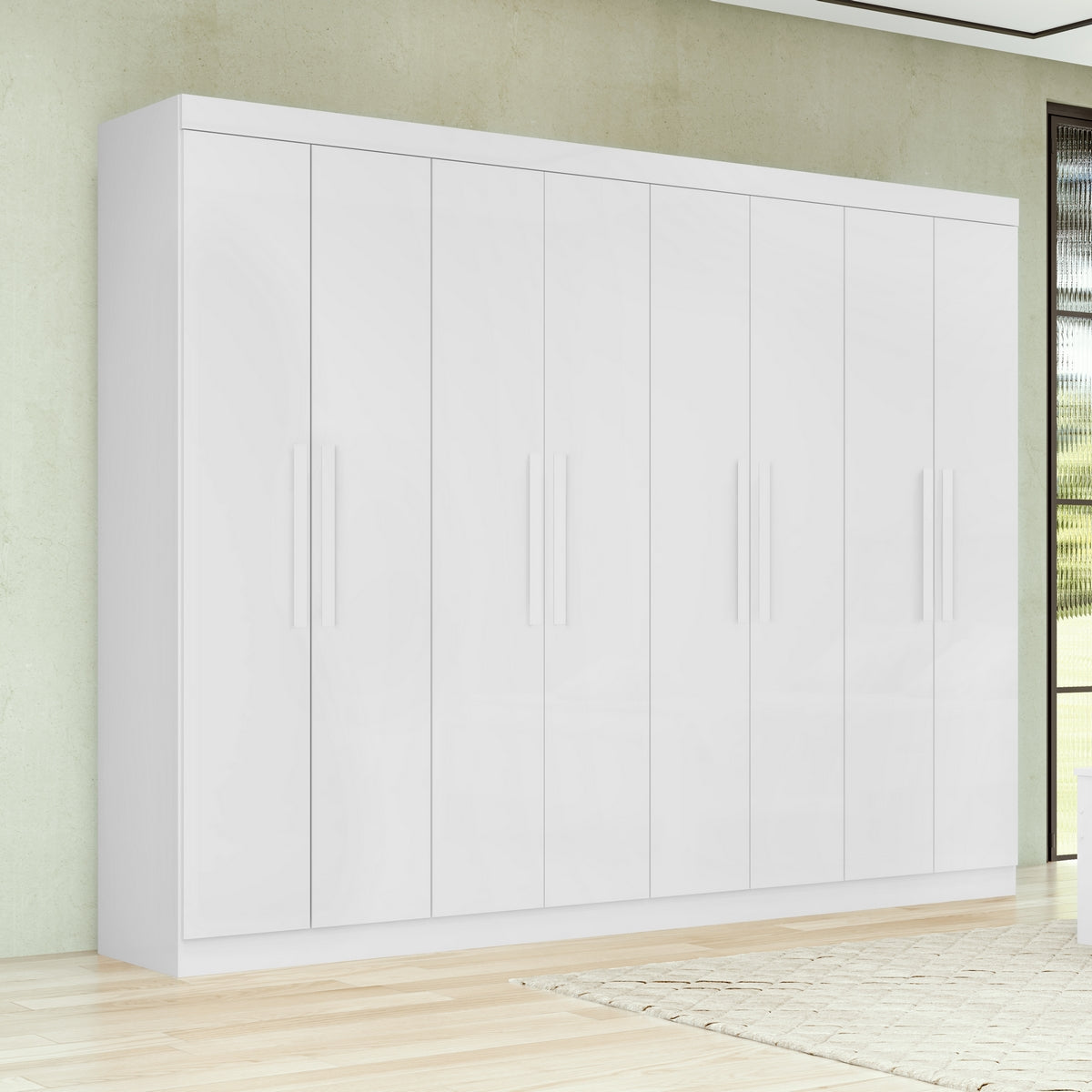Guarda-Roupa 8 Portas Andara Soft 2,36 m Branco – LOPAS
