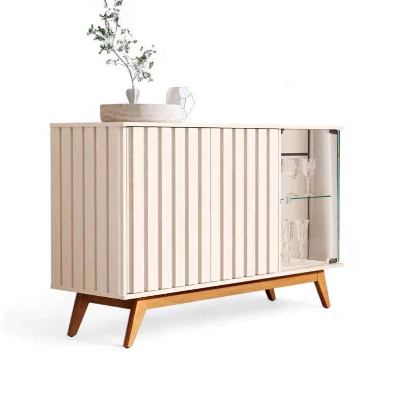 Buffet Açai Luxo Ripado com 3 Portas larg. 1.36m Perola JB Bechara - Móveis furniture