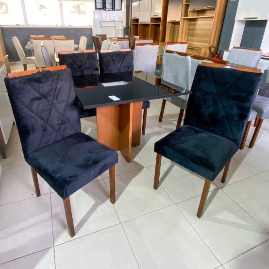 Mesa de Jantar Los Angeles 0.90×0.90 Com 4 Cadeiras Califórnia – black - Móveis furniture