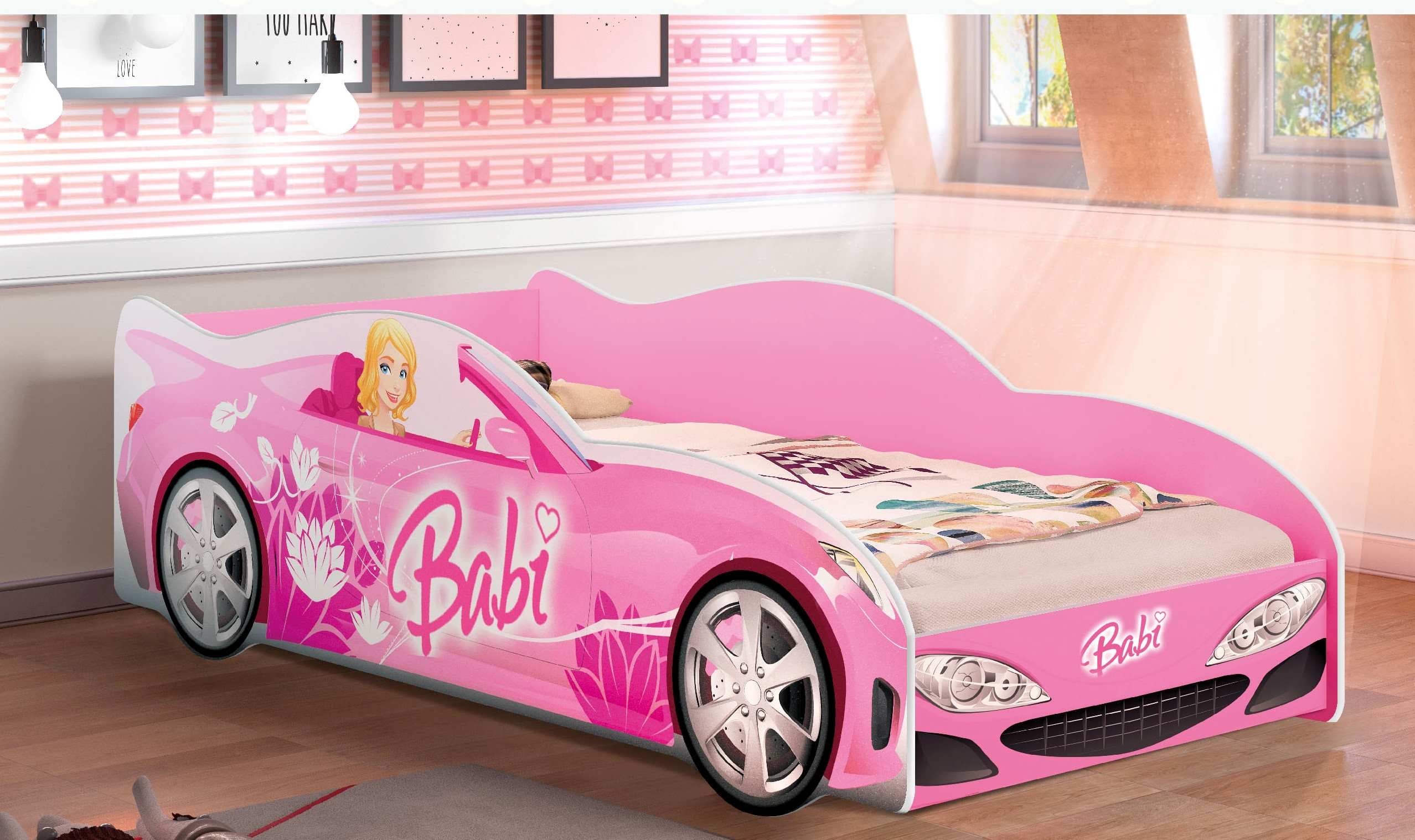 Cama Infantil Carro Babi Rosa J A Moveis - Móveis furniture