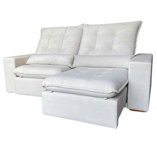 Sofá Retrátil e Reclinável Malu 210 Bege – D’VITRINE ESTOFADOS - Móveis furniture